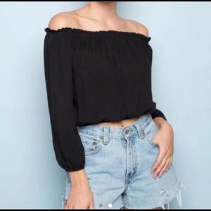 BRANDY MELVILLE off the shoulder black top